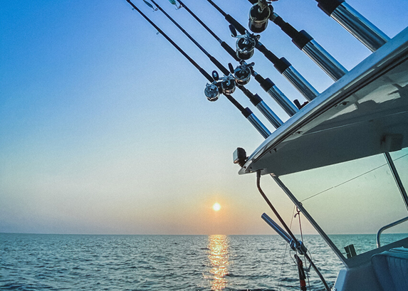 Sunset from a fishing boat