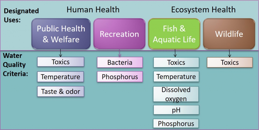 Types of criteria for Wisconsin's lakes, rivers and streams