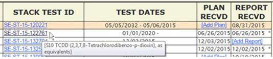 Example image of IDs in the electronic reporting system.