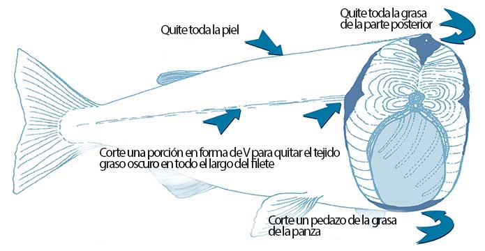 Fish cut away Spanish