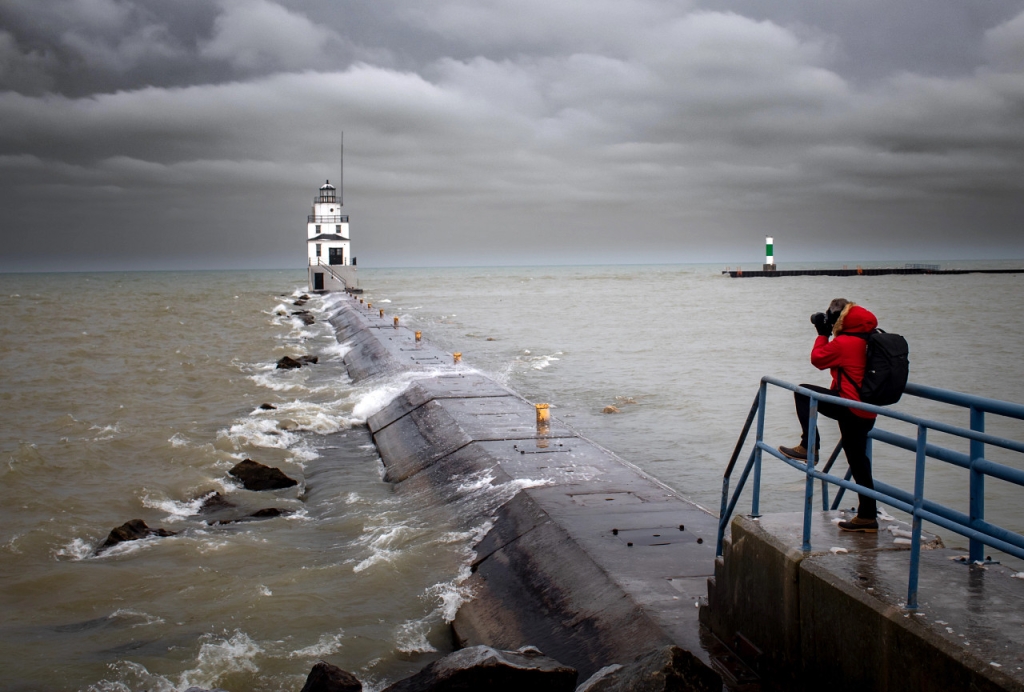 "Manitowoc Lighthouse" by Michael Henderson. Manitowoc, WI. 2nd place in People Enjoying Our Great Waters category, 2021 Great Waters Photo Contest