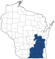 Southeast Glacial Plains Ecological Landscape Map