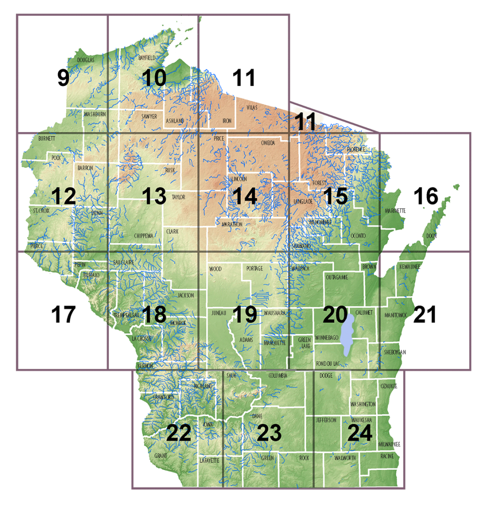 Trout Map Sections