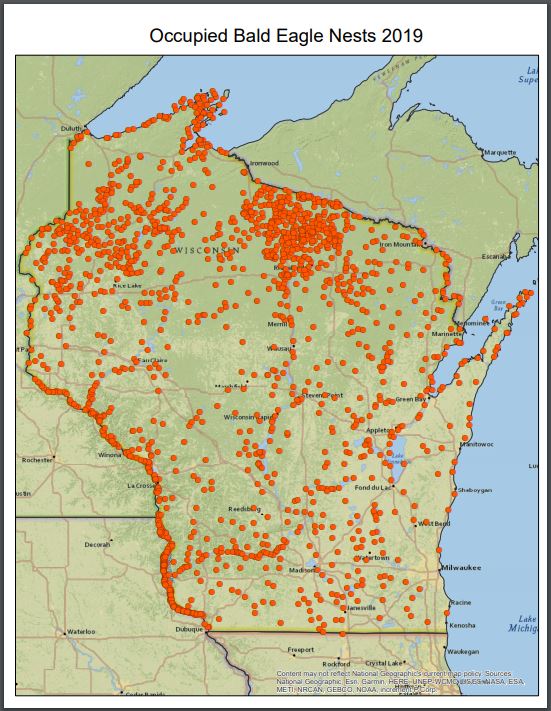 Occupied eagle nests in 2019