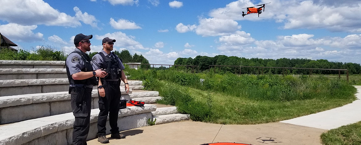 DNR wardens on the Unmanned Aerial Systems team honing their skills.