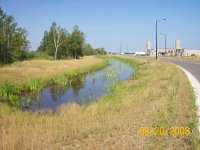 Bioretention near an industrial facility.