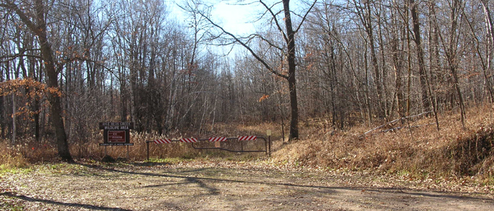 The entrance to the Rice Beds Wildlife Area.